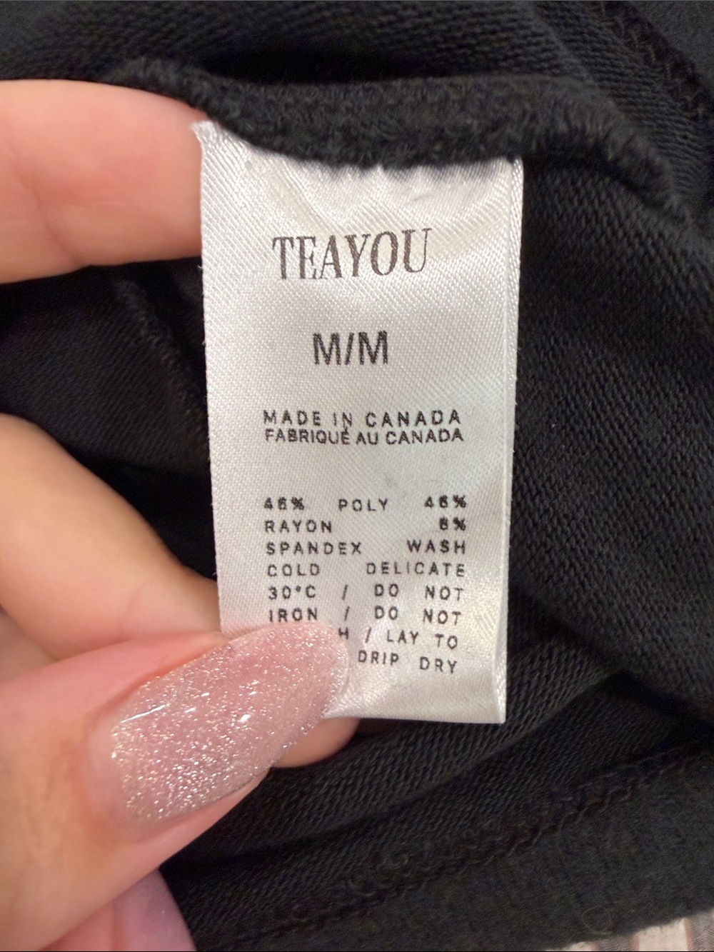 Nwt Teayou Black Button Front Cardigan Top Size Medium Made In Canada — image 2 of 3